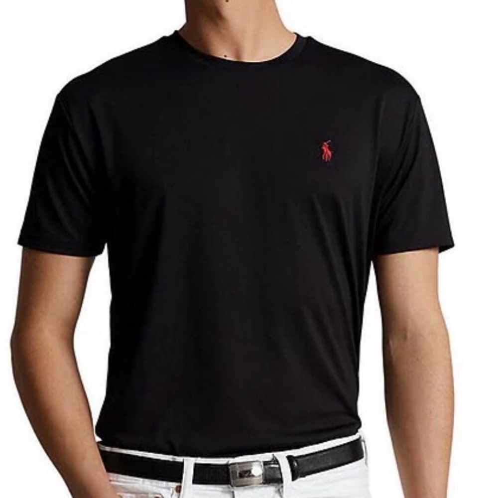 Polo Ralph Lauren Short Sleeve T-Shirt Men's Size 2XL Black Basic Tee Red Pony